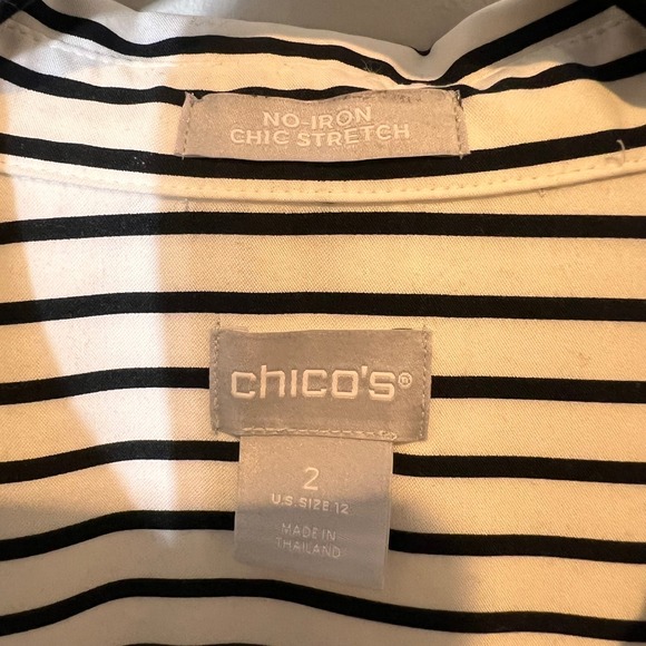 Chicos Chic‎ Stretch No Iron Cheetah Print Button Down Tunic Size 2/Large/12 - Picture 10 of 15